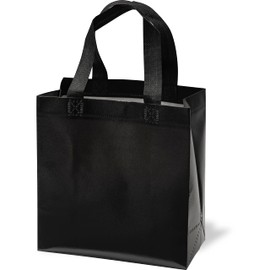 Merangue Reusable Bulk Shopping Bags, Laminated, Foldable Grocery Bags, Black, Small, 25 Pack