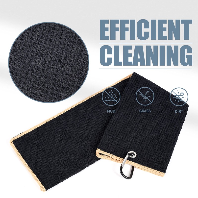Mile High Life Tri-Fold Golf Towel, Premium Microfibre Fabric, Waffle