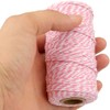 Pink and White Twine,100M/328 Feet Cotton Bakers Twine,Christmas String,Heavy Duty