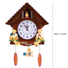 Raguso Vintage Cuckoo Clock Tree House Wall Clock with Animals for Home Office Living Room Bedroom Decoration Art Gift Craft Kids Suppliesdaily decoration