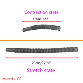 Qrity Flexible Waste Pipe, Sink Waste Pipe, Inner Diameter 45 mm, Drain Down Pipe, Extendable 370 mm to 700 mm