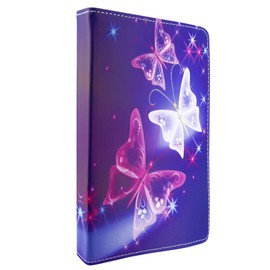 10inch Tablet Case Cover - Universal Leather Stand Case Folio Cover Magic Leather 360° Rotating Case Fits to ALL 10" Inch & 10.1" Inch Android Tablets tab + Stylus Pen (BUTTERFLY BLUE CASE COVER)