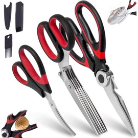 Juego de Tijeras de Cocina, Tijeras de Cocina Profesionales, Tijeras para Mariscos, Tijeras Multiusos, Tijeras para Carne, Tijeras para Hierbas, Juego de 3 Tijeras de Acero Inoxidable
