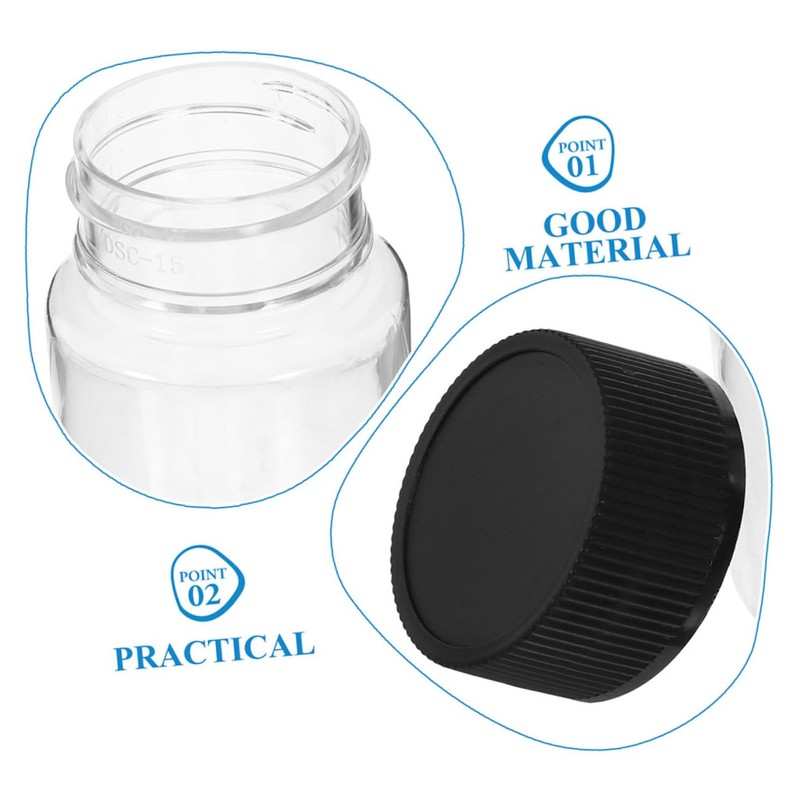 CHILDWEET 24pcs Pill Bottles with Black Screw Caps Leak Wide
