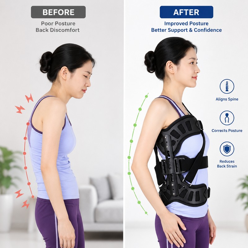 Adjustable Spinal Support Brace for Post-Surgical Recovery – Lightweight Breathable