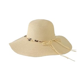 Coconut Creek Women's Adjustable Floppy Brim Hat for Beach Gardening Outdoors (Big Brim Shell Tan)