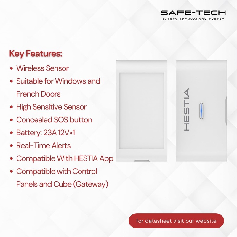 HESTIA Vibration Sensor for Windows and Doors, WiFi Wireless Door