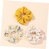 minkissy Chiffon Hair Scrunchies Set of 3 Floral Daisy Pattern