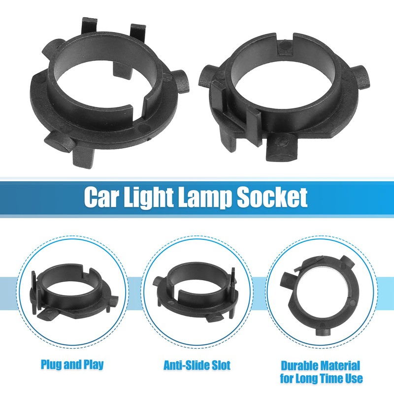 uxcell 4pcs H7 Car LED Headlight Bulb Adapter Holder Socket