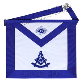 100% Lambskin MASONIC PAST MASTER APRON Handcrafted with Blue Silk Threads