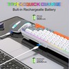 Snpurdiri 60% Wireless Gaming Keyboard and Mouse Combo,Rainbow Backlit Rechargeable