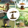 Animal Squirrel Bird Feeder with Umbrella, Outdoor Squirrel Holding Umbrella