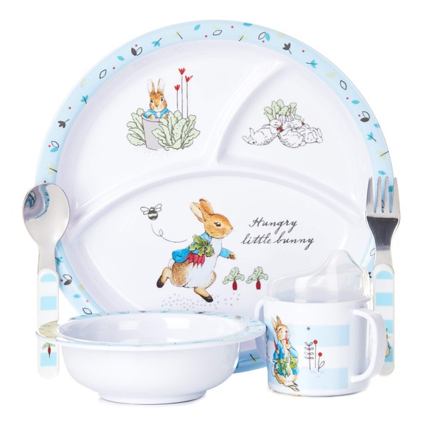 Beatrix Potter Peter Rabbit - Vajilla de melamina (5 piezas)