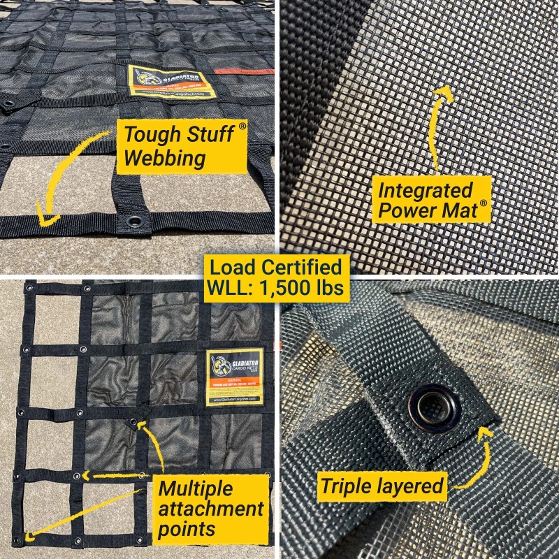 Gladiator Cargo Net-Heavy Duty Cargo Net -(GRN-100) | 4.75' x