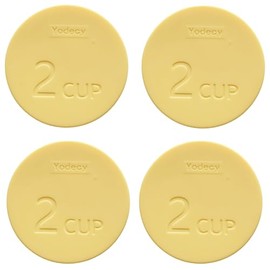 Yodecy Silicone Bowl Lids fit Pyrex Glass Bowls 7200-PC 2 Cup, fit Anchor Hocking Glass Bowls 7200-PC 2 Cup,Replacement Lids 4.76in/12.1cm(4 Pack Pastel Yellow)