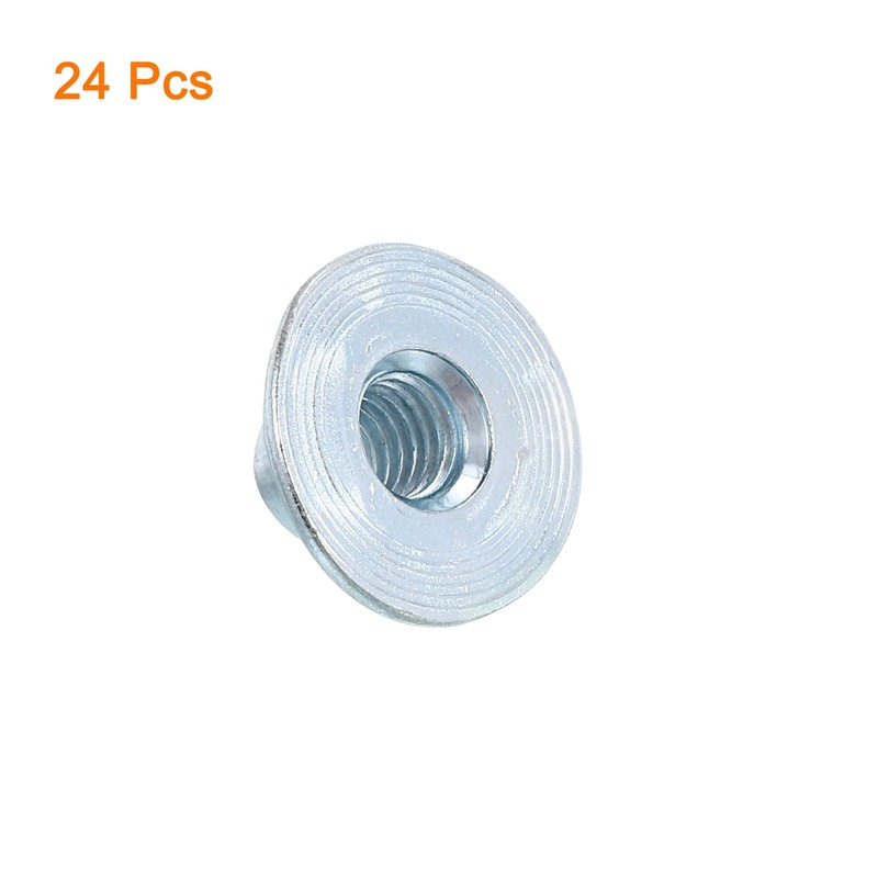 sourcing map M6 T-Nuts, 24pcs Carbon Steel Tee Nut Round