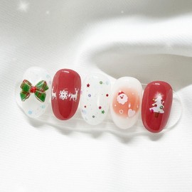 [Handmade Nail Tips] Merry Mary Nail Tips - Short Ballerina / [수제네일팁] 메리메리 네일팁 - 숏발레리나