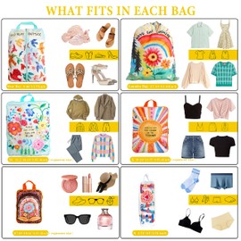 Compression Packing Cubes for Travel- Natural Bohemia Sunshine Luggage Organizers 6 Piece Set-Ultralight, Expandable/Compression Packing Cubes and Travel Organizers