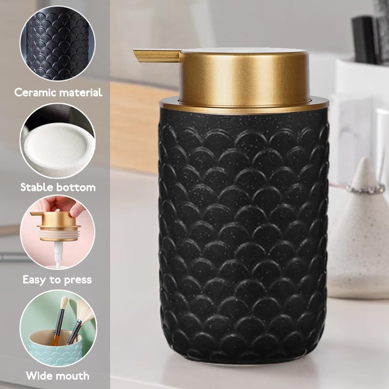 Foaming Soap Dispenser, Ceramic Foam Hand Dish Liquid Soap Dispenser
