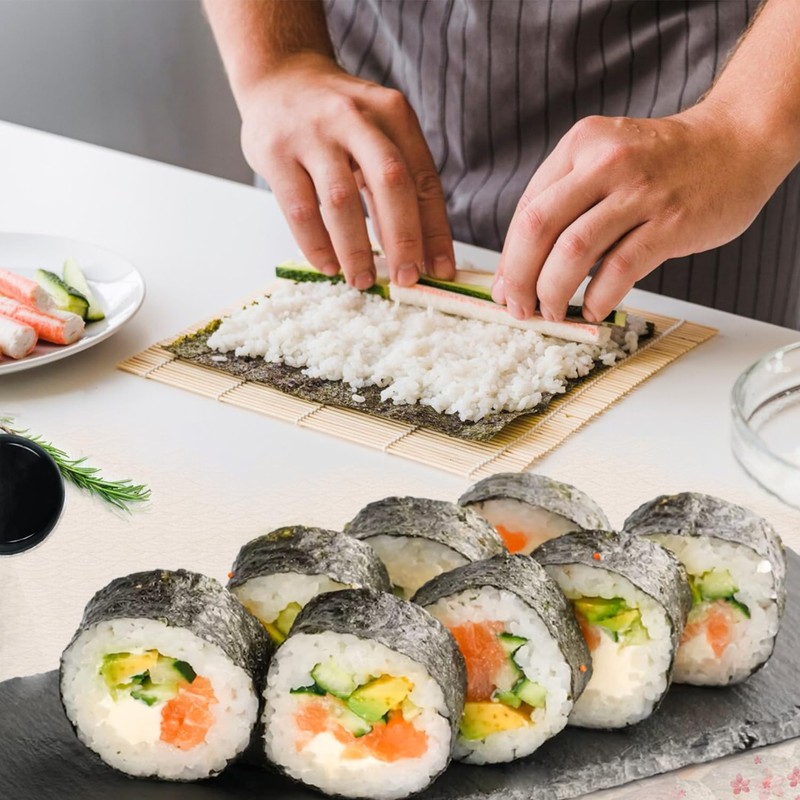 ZFYQ Bamboo Mat for Sushi 3 Pieces, Natural Bamboo Roll