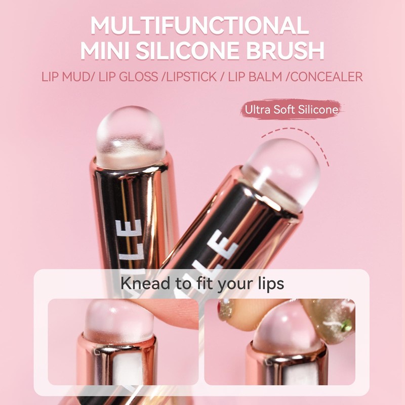 2PCS Silicone Lip Brush for Lipstick, Eyeshadow, High Elastic Lip