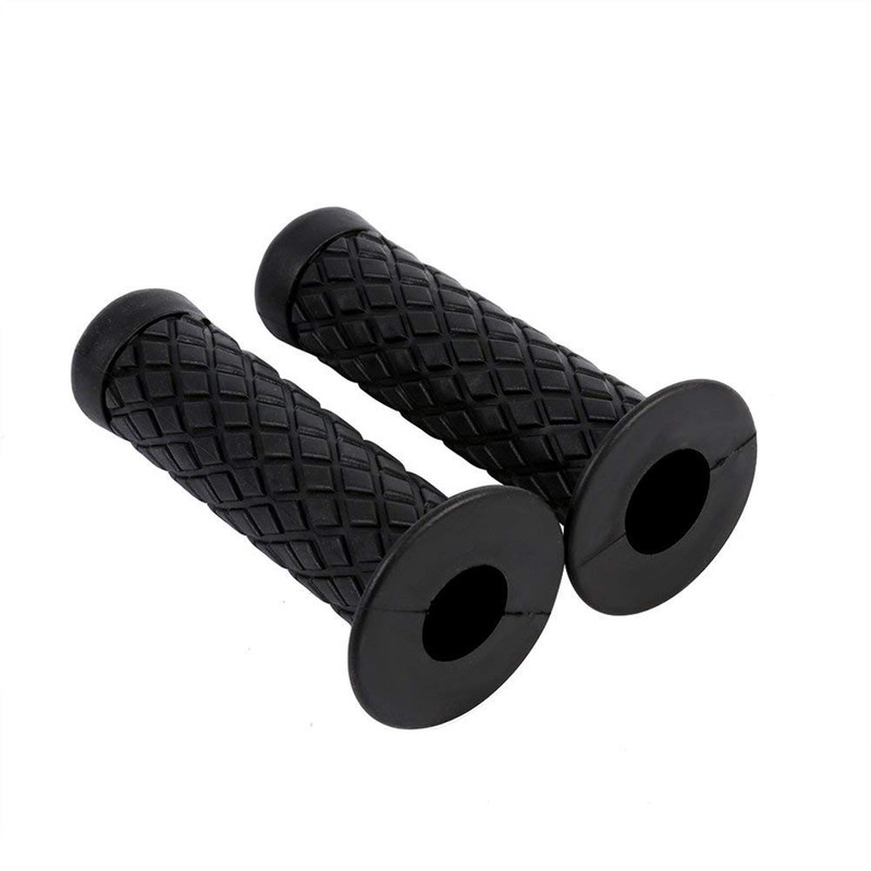 HANSWD 22mm Motorcycle Rubber Handle Grips Left and Right Set