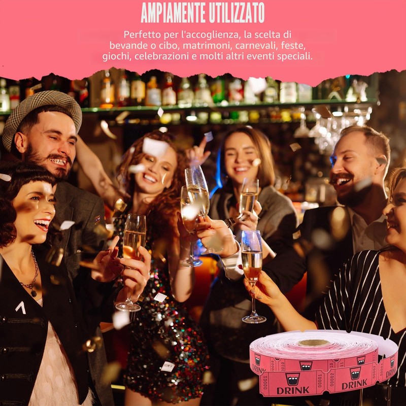 Confezione da 1000 biglietti per bevande rosse | Biglietti per