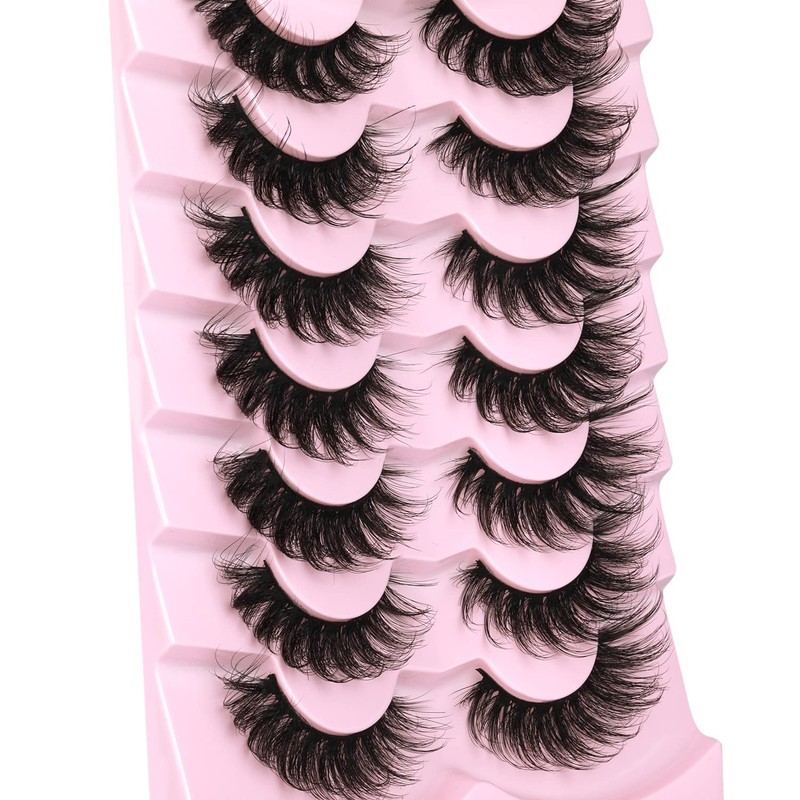 Mink Lashes Fluffy 6D False Eyelashes 17mm Wispy Cat Eye