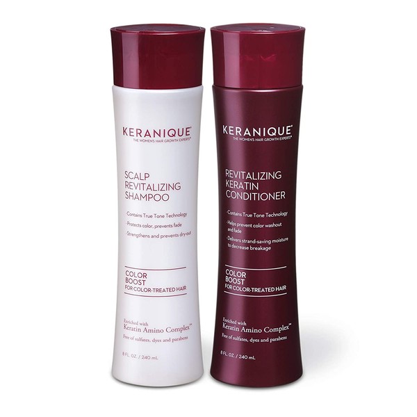 Keranique Color Boost Scalp Revitalizing Keratin Shampoo for Color Treated Hair | Keratin Hair Treatment | Keratin Amino Complex, Free of Sulfates, Dyes and Parabens