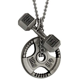 Shields of Strength Men's Antique Finish Combo Necklace - Philippians 4:13
