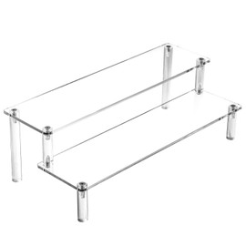 Figure, Acrylic, Clear Display, Collection Case, Shelf, Stand, 2 Tiers, 11.8 inches (30 cm)