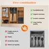 Piklohas Carbonized Bamboo Kitchen Silverwar Drawer Organizer,14.2 inch Length Natural