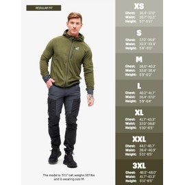 RevolutionRace Men's Trekker Hoodie, Fleece Jacket Great for Hiking and Outdoor Adventures, Dark Olive - Small