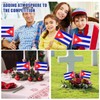HSQCEZ 12Pcs Small Cuba Flags on Wooden Stick Mini Cuban