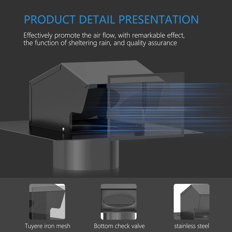 Hon&Guan 6 Inch Removable Roof Vents Roof Dryer Vent Cap