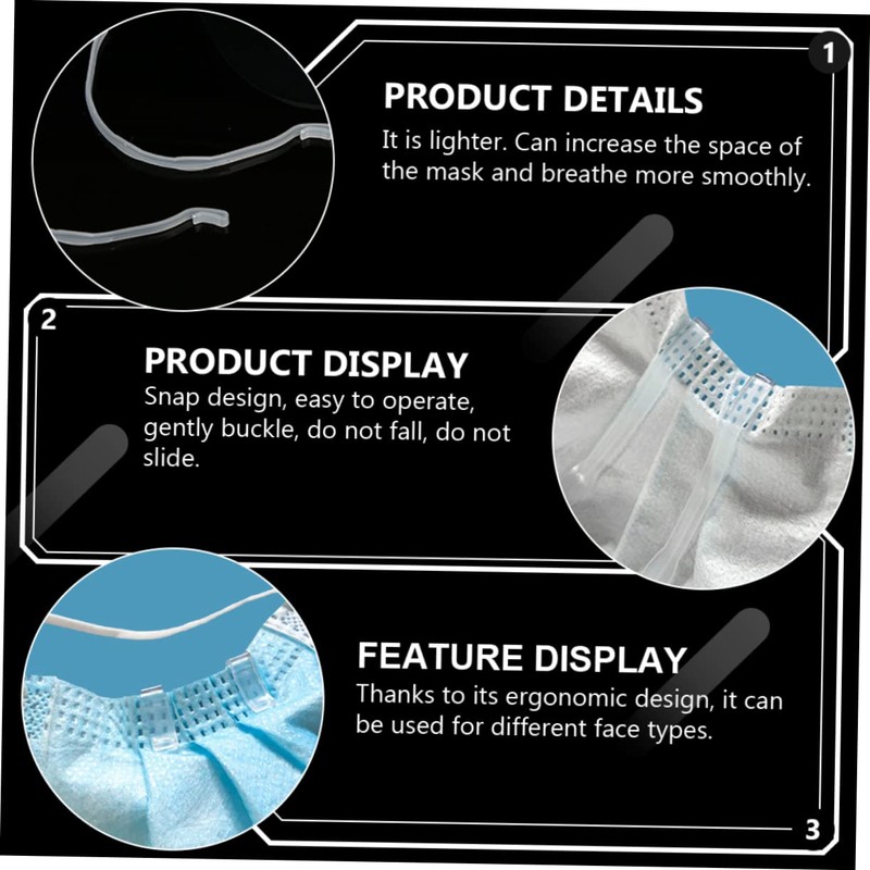 Ciieeo 12Pcs Reusable Mask Support Strap Shaped Protection Strip for