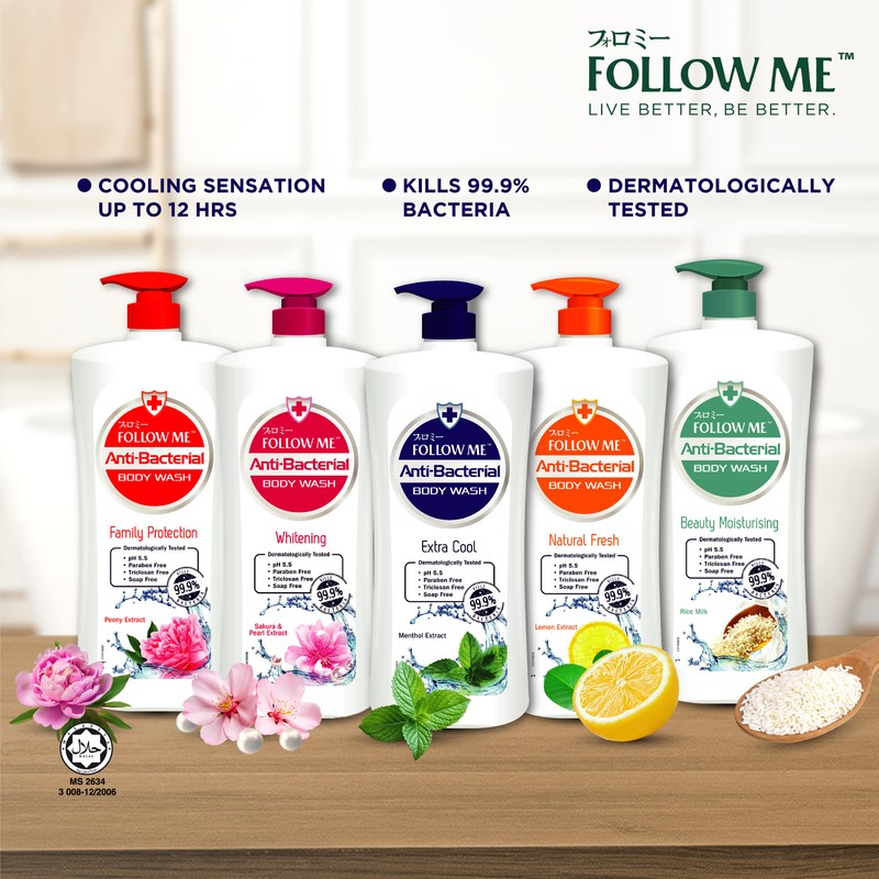 Follow Me Anti-Bacterial Body Wash 950ml (Family Protection)