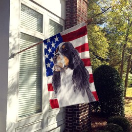 Caroline's Treasures SC9016CHF USA American Flag with Springer Spaniel House Flag Large Porch Sleeve Pole Decorative Outside Yard Banner Artwork Wall Hanging, Polyester, House Size, Multicolor