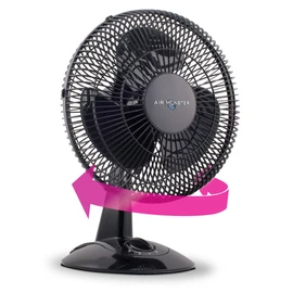 Air Monster Desk Fan - 12 Inch | Quiet Desk Fan with 90 Degree Oscillation, Plastic Grill, 3 Speed Settings, Adjustable Tilt - ETL Listed, Black