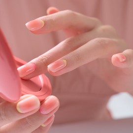 Edge U Shop Gel Cheek Red French Nail Tips 28pcs / 엣지유 샵젤 볼빨간프렌치 네일팁 28pcs