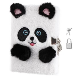 DICVUTE A5 Notebook Diary with Lock, Gift for 6 7 8 Years Old Girls, Cute Panda Notebook Lined Journal for Girls, Secret Diary for Girls Ages 8-12 Birthday Gift for Kids (Panda)