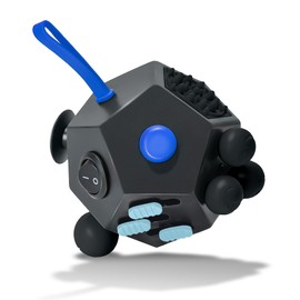 VCOSTORE Fidget Cube With 12 Sides - Original Figet Cube Adult Infinity Fidget Cube Toy Anti Stress Cube Toy For all Ages with ADHD, ADD, ASD and ADHD(Black-blue)