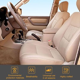 Priprilod Tan Leather Driver Side Bottom Replacement Seat Cover Compatible with Toyota Land Cruiser 1998 1999 2000 2001 2002 2003 2004 2005 2006 2007