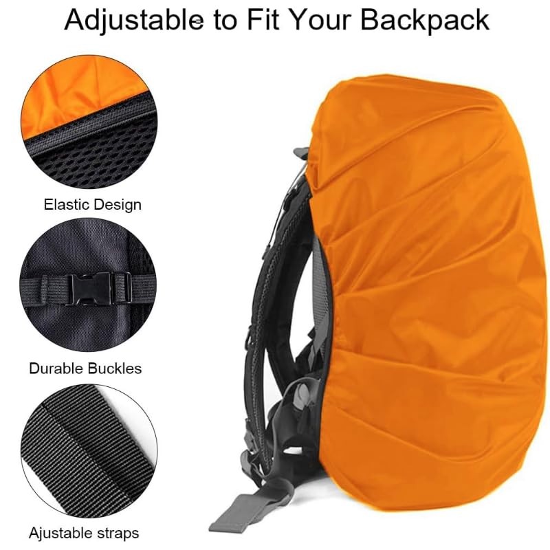 HORREX Rain Cover Backpack Fluorescent Orange Colour Reflective Arrow +