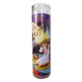 Saint Alex (San Alejo) Pink Pillar Candle