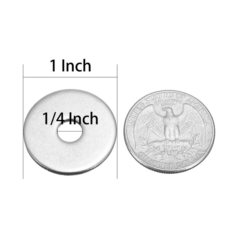 1/4" x 1" Stainless Fender Washer,18-8 (304) Stainless Steel Flat