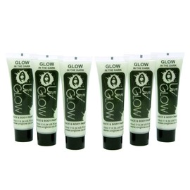 UV Glow 24 x 10ml Unsichtbar Transparent Körpermalfarben Phosphoreszierende Selbstleuchtende Leuchtfarben Nachtleuchtende 'Glow in The Dark' Schminke Bodypaint