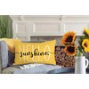 4TH Emotion Hello Sunshine Pillow Cover Farmhouse Yellow Lumbar Pillow