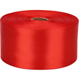 Nsilu 2 inch Red Satin Ribbon 50 Yards Solid Fabric Ribbons Roll for Gift Wrapping, Satin Weddings,Flower Bouquet, Invitations,Sewing,Party Decorations, Holiday Decorating and More