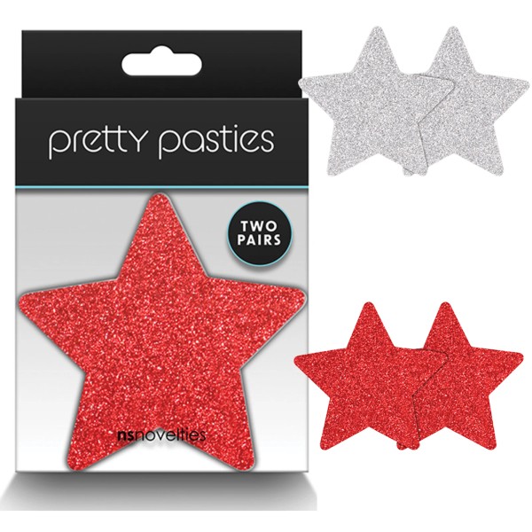 New Sensations Stick On Braless Pasties Assorted Glittering Stars Breast